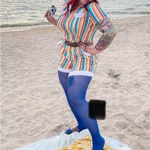 Unique Vintage Rainbow Playsuit - Picture 6 of 6